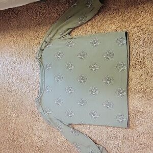 LOFT 3/4 sleeve French terry green top